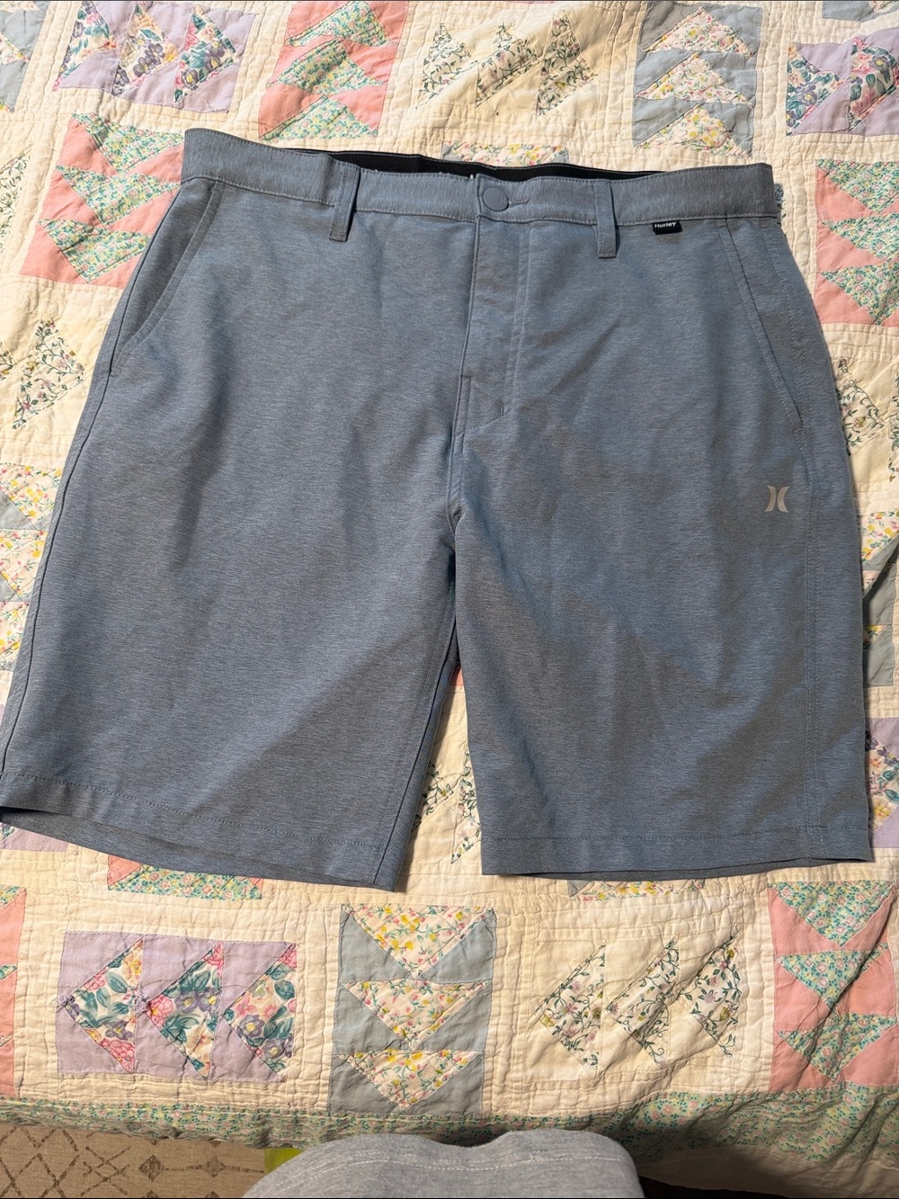 Hurley Men's Heathered Light Blue Hybrid Shorts